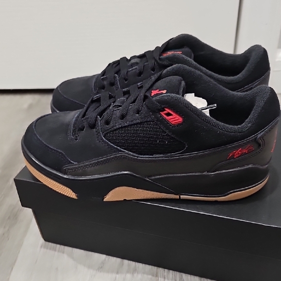 Jordan Black and Red Sneakers with Tan Sole - Picture 5 of 7